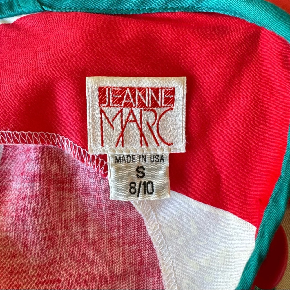 Rare Vintage 80s JEANNE MARC Jumpsuit Colorful Abstract Print Avant Garde - Picture 15 of 15